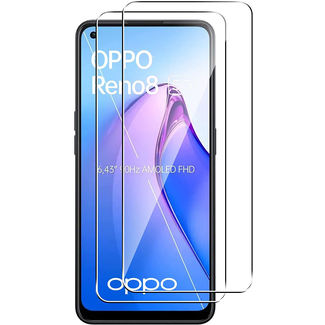 Case2go Case2go - Screenprotector geschikt voor Oppo Reno8 - Tempered Glass - Gehard Glas - Transparant
