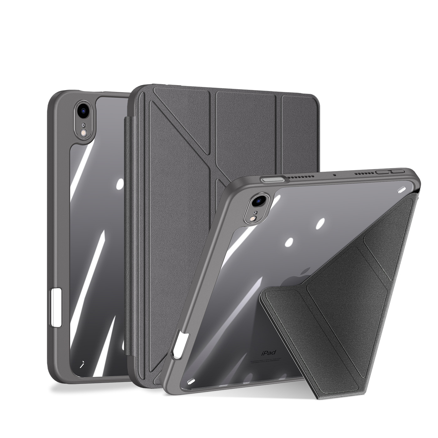 Dux Ducis - Hoes geschikt voor iPad Mini 6 - Magneet sluiting - Auto Sleep/Wake functie - Met Pencil houder - Grijs afbeelding