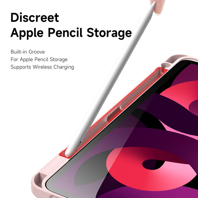 Dux Ducis - Hoes geschikt voor iPad Air 4/5 10.9 - Magneet sluiting - Auto Sleep/Wake functie - Met Pencil houder - Roze