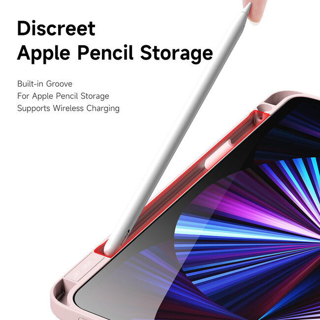 Dux Ducis - Hoes geschikt voor iPad Pro 11 (2018/2020/2021) - Magneet sluiting - Auto Sleep/Wake functie - Met Pencil houder - Roze
