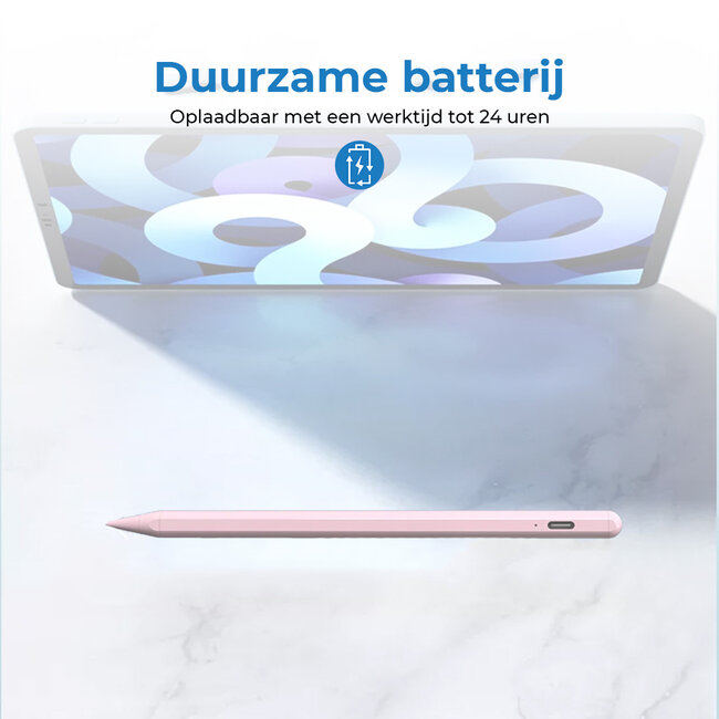 Touchscreen Pen - Stylus Pen met Palm rejection en Tilt functie - Magnetische stylus geschikt voor iPad (vanaf 2018) - Roze