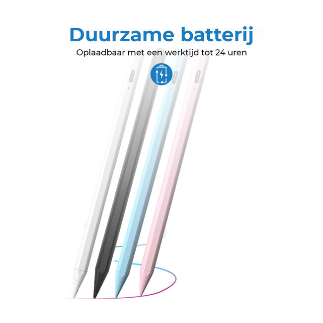 Touchscreen Pen - Stylus Pen met Palm rejection en Tilt functie - Magnetische stylus geschikt voor iPad (vanaf 2018) - Zwart
