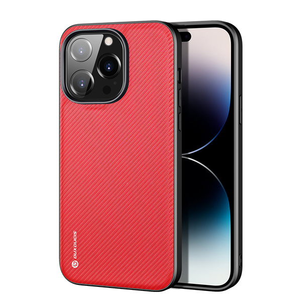Dux Ducis - Telefoonhoesje geschikt voor Apple iPhone 14 Pro - Fino Series - Back Cover -  Rood afbeelding