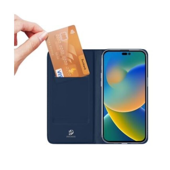 Telefoon Hoesje geschikt voor Apple iPhone 14 Pro - Dux Ducis Skin Pro Book Case - Blauw
