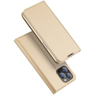 Dux Ducis Telefoon Hoesje geschikt voor Apple iPhone 14 Pro - Dux Ducis Skin Pro Book Case - Goud