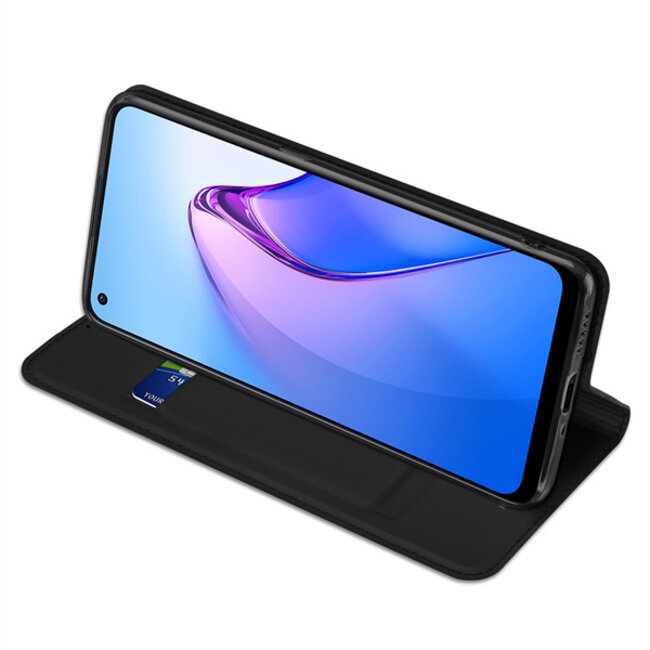 Telefoon Hoesje geschikt voor Oppo Reno 8 - Dux Ducis Skin Pro Book Case - Zwart