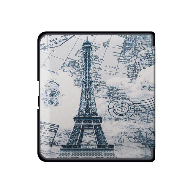 E-reader hoesje geschikt voor Tolino Epos 2 - Sleepcover - Auto/Wake functie - Magnetische sluiting - Eiffeltoren