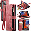 CaseMe - Telefoonhoesje geschikt voor iPhone 14 Plus - Wallet Book Case met ritssluiting - Magneetsluiting - Rood