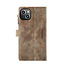 CaseMe - Telefoonhoesje geschikt voor iPhone 14 Plus - Wallet Book Case met ritssluiting - Magneetsluiting - Bruin