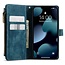 CaseMe - Telefoonhoesje geschikt voor Apple iPhone 13 - Wallet Book Case met ritssluiting - Magneetsluiting - Blauw
