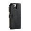 CaseMe - Telefoonhoesje geschikt voor iPhone 14 Plus - Wallet Book Case met ritssluiting - Magneetsluiting - Zwart