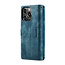 CaseMe - Telefoonhoesje geschikt voor iPhone 14 Pro - Wallet Book Case met ritssluiting - Magneetsluiting - Blauw