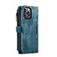 CaseMe - Telefoonhoesje geschikt voor iPhone 14 Pro - Wallet Book Case met ritssluiting - Magneetsluiting - Blauw