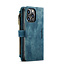 CaseMe - Telefoonhoesje geschikt voor iPhone 14 Pro Max - Wallet Book Case met ritssluiting - Magneetsluiting - Blauw