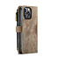 CaseMe - Telefoonhoesje geschikt voor iPhone 14 Pro Max - Wallet Book Case met ritssluiting - Magneetsluiting - Bruin