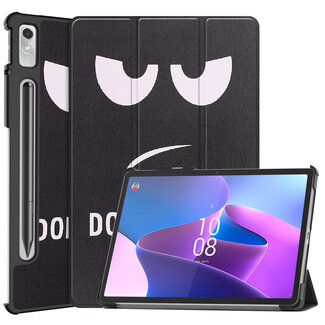 Case2go Tablet hoes geschikt voor Lenovo Tab P11 Pro 2nd Gen - Tri-fold hoes met auto/wake functie - 11.2 inch - Don't Touch Me