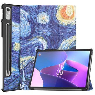 Case2go Tablet hoes geschikt voor Lenovo Tab P11 Pro 2nd Gen - Tri-fold hoes met auto/wake functie - 11.2 inch - Sterrenhemel