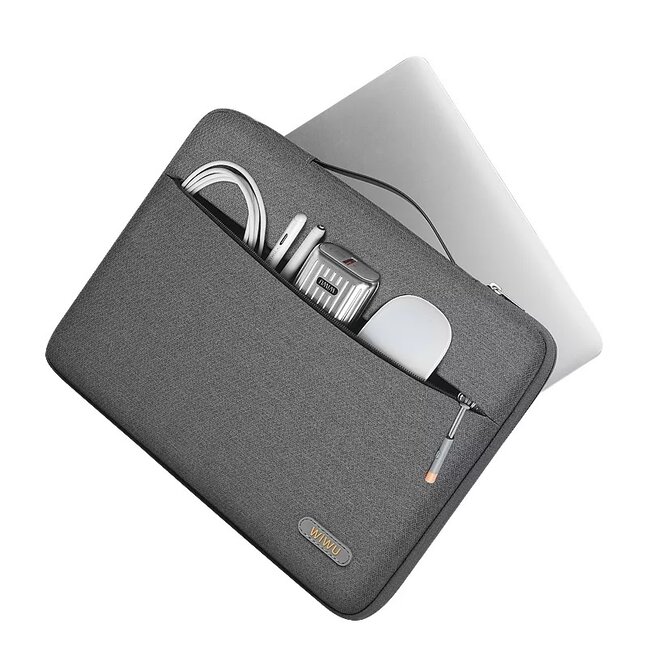 WIWU - Laptoptas- Laptoptas 14 Inch - Laptophoes- Spatwaterdichte Laptophoes - Laptop Sleeve- Laptop Tas- Pilot Laptop Sleeve met één extra vak - Zwart Zwart