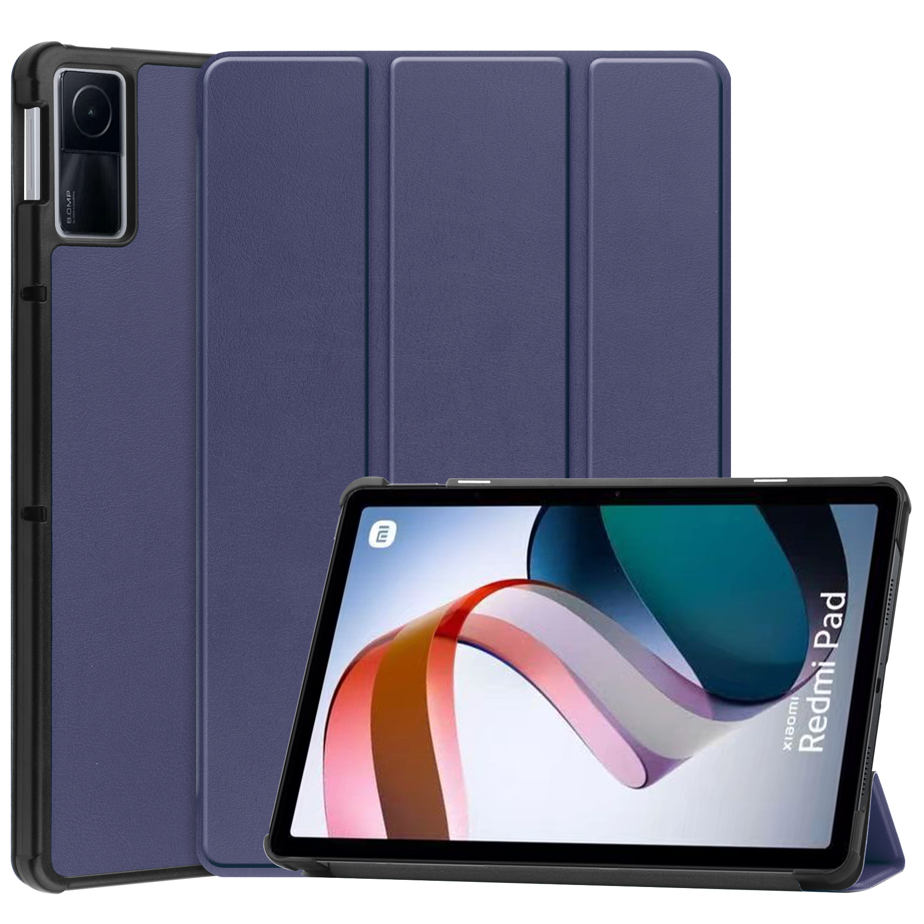 Case2go - Hoes geschikt voor Xiaomi Redmi Pad - 10.6 inch Book Case - Auto Sleep/Wake Up functie - Donker Blauw afbeelding
