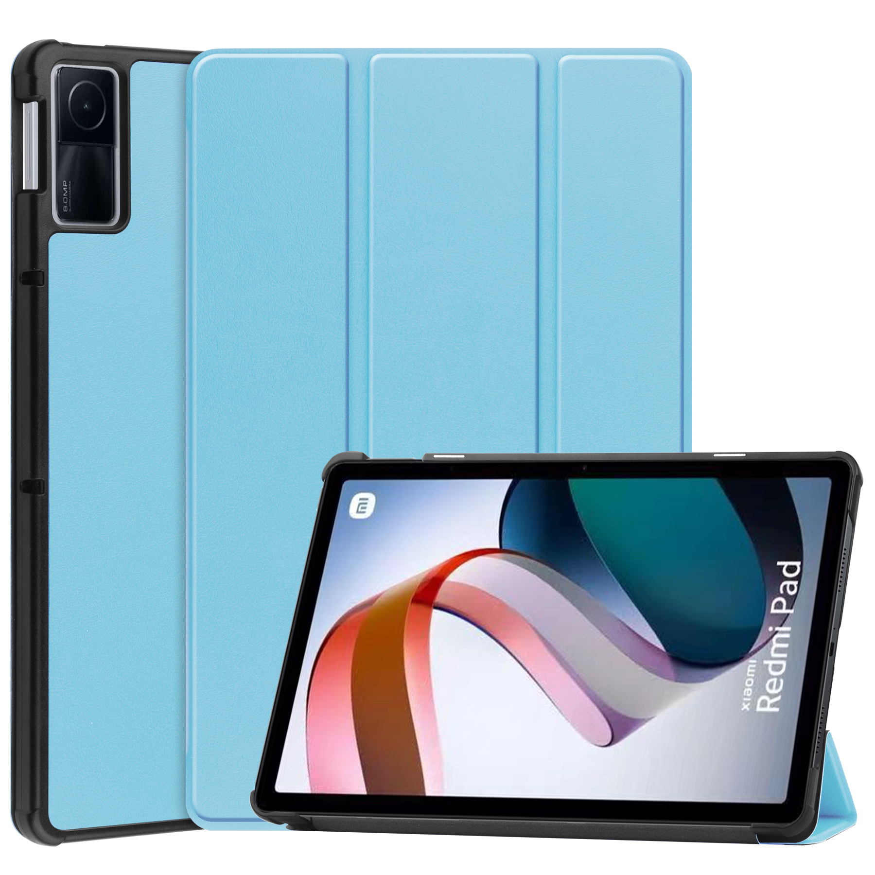 Case2go - Hoes geschikt voor Xiaomi Redmi Pad - 10.6 inch Book Case - Auto Sleep/Wake Up functie - Licht blauw afbeelding