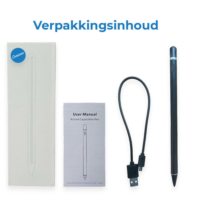 Stylus Pen - Universele Active Stylus Pen - Touchscreen Pen met Koperen Punt - Zwart