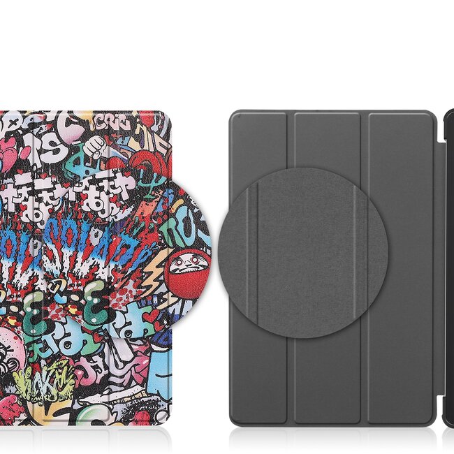 Case2go - Hoes geschikt voor Xiaomi Redmi Pad - 10.6 inch Book Case - Auto Sleep/Wake Up functie - Graffiti