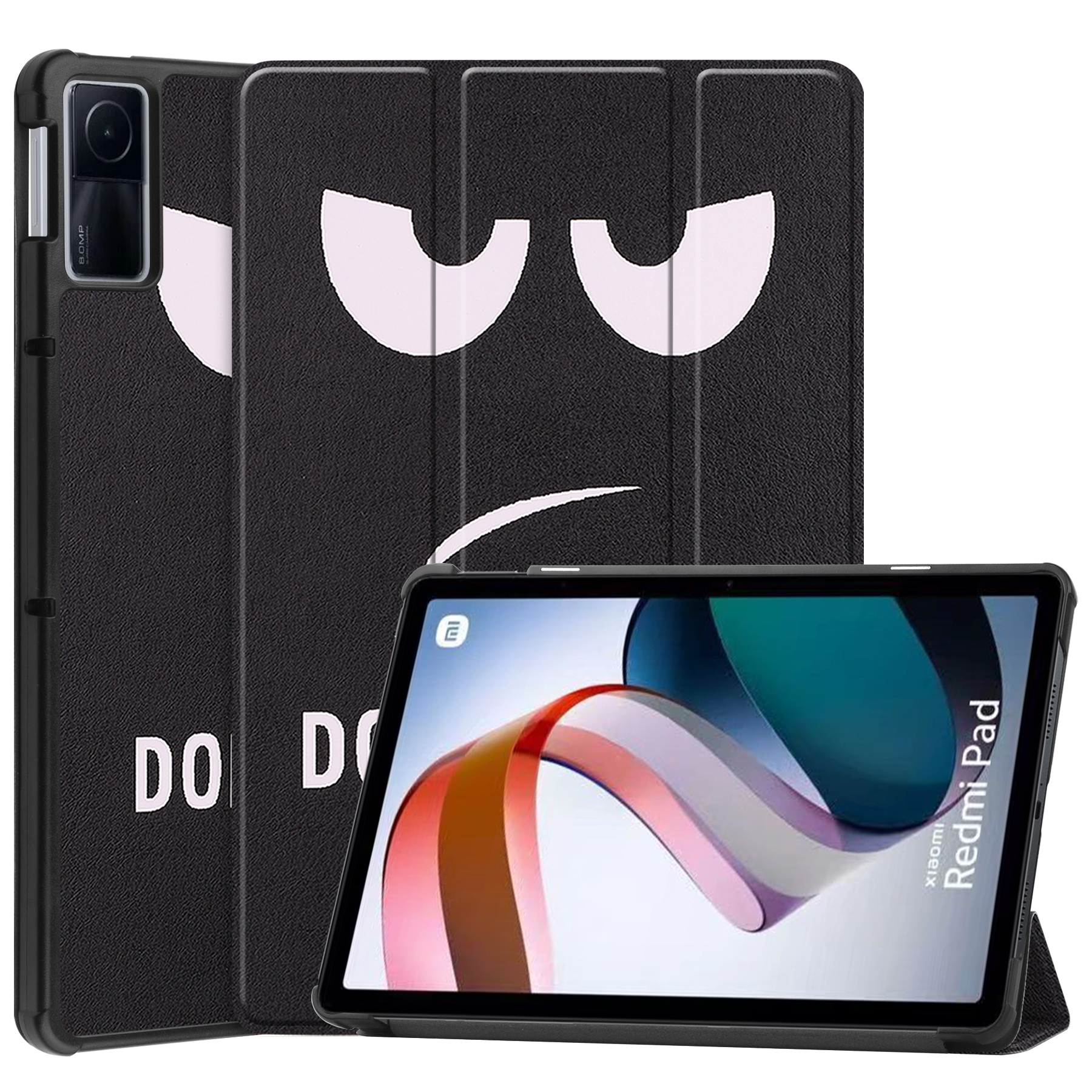 Case2go - Hoes geschikt voor Xiaomi Redmi Pad - 10.6 inch Book Case - Auto Sleep/Wake Up functie - Witte Bloesem afbeelding
