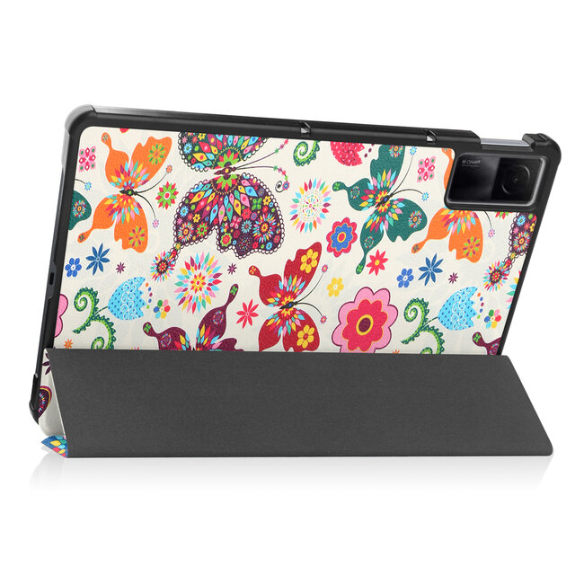 Case2go - Hoes geschikt voor Xiaomi Redmi Pad - 10.6 inch Book Case - Auto Sleep/Wake Up functie - Vlinders