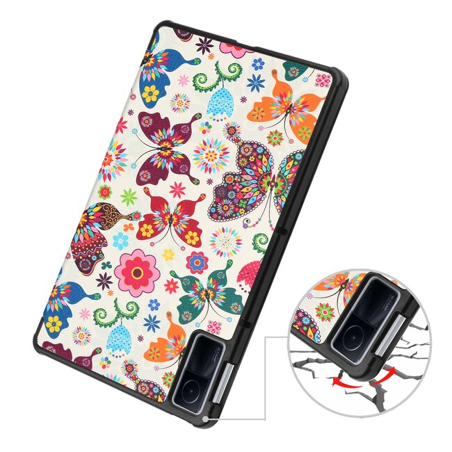 Case2go - Hoes geschikt voor Xiaomi Redmi Pad - 10.6 inch Book Case - Auto Sleep/Wake Up functie - Vlinders