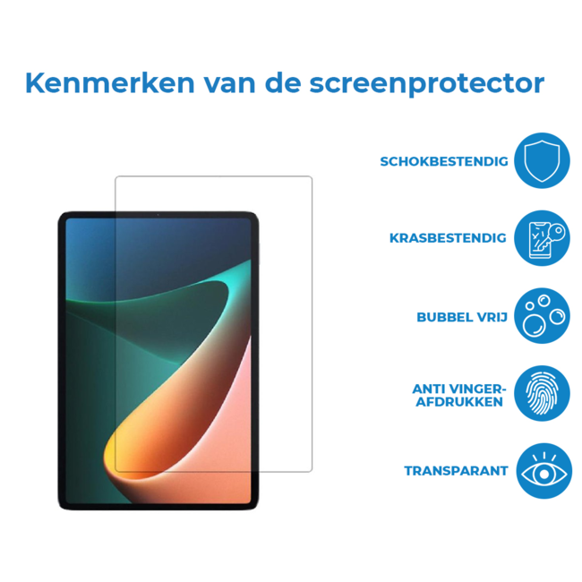 Case2go - Tablet Screenprotector geschikt voor Xiaomi Redmi Pad - 10.6 inch - Tempered Glass - Case Friendly - Transparant