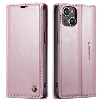 CaseMe CaseMe - Telefoonhoesje geschikt voor Apple iPhone 13 - Flip Wallet Case  - Magneetsluiting - Roze