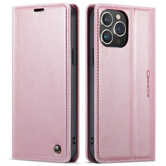 CaseMe CaseMe - Telefoonhoesje geschikt voor Apple iPhone 13 Pro - Flip Wallet Case - Magneetsluiting - Roze