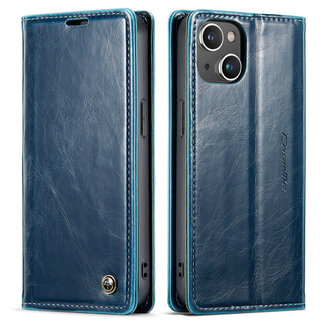 CaseMe CaseMe - Telefoonhoesje geschikt voor Apple iPhone 14 - Flip Wallet Case - Blauw