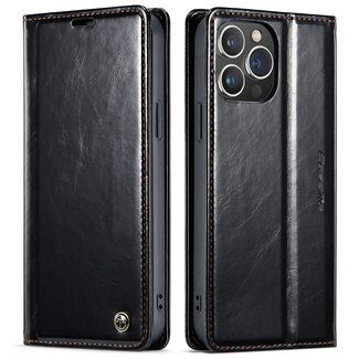 CaseMe CaseMe - Telefoonhoesje geschikt voor Apple iPhone 14 Pro - Flip Wallet Case - Zwart