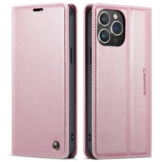 CaseMe CaseMe - Telefoonhoesje geschikt voor Apple iPhone 14 Pro - Flip Wallet Case - Roze
