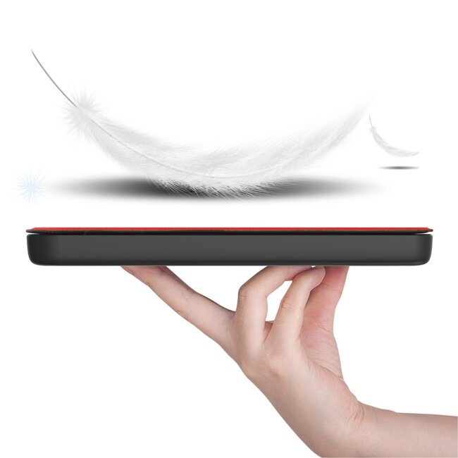 E-reader Hoes geschikt voor Kobo Clara 2E - Sleepcover - Tri-Fold Book Case - Auto/Wake functie - Magnetische sluiting - Rood