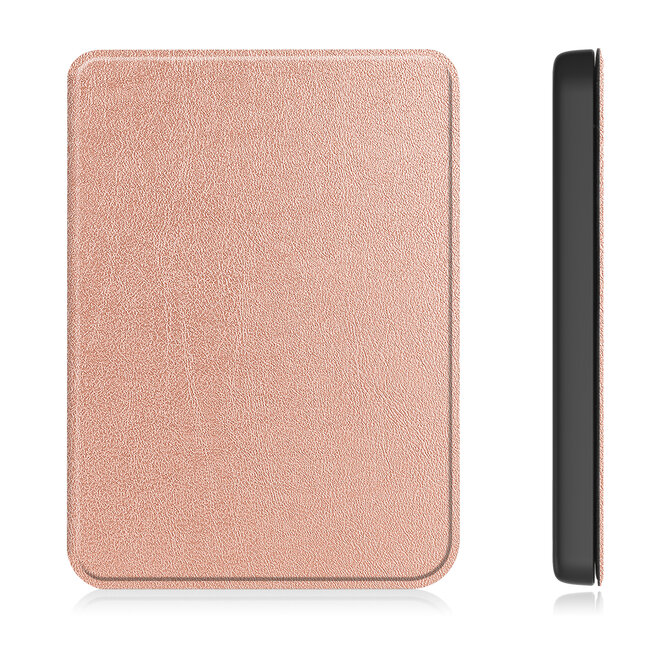 E-reader Hoes geschikt voor Kobo Clara 2E - Sleepcover - Tri-Fold Book Case - Auto/Wake functie - Magnetische sluiting - Rose Goud