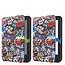 E-reader Hoes geschikt voor Kobo Clara 2E - Sleepcover - Tri-Fold Book Case - Auto/Wake functie - Magnetische sluiting - Graffiti