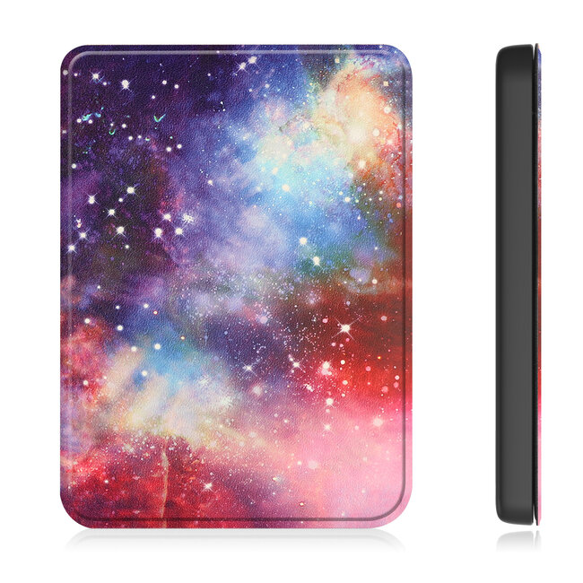 E-reader Hoes geschikt voor Kobo Clara 2E - Sleepcover - Tri-Fold Book Case - Auto/Wake functie - Magnetische sluiting - Galaxy