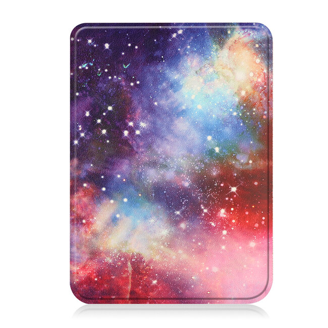 E-reader Hoes geschikt voor Kobo Clara 2E - Sleepcover - Tri-Fold Book Case - Auto/Wake functie - Magnetische sluiting - Galaxy