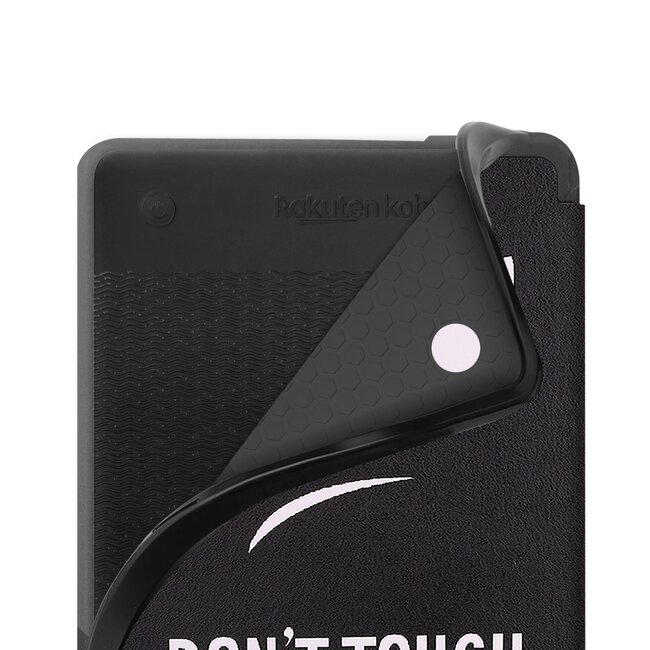 E-reader Hoes geschikt voor Kobo Clara 2E - Sleepcover - Tri-Fold Book Case - Auto/Wake functie - Magnetische sluiting - Don't Touch Me