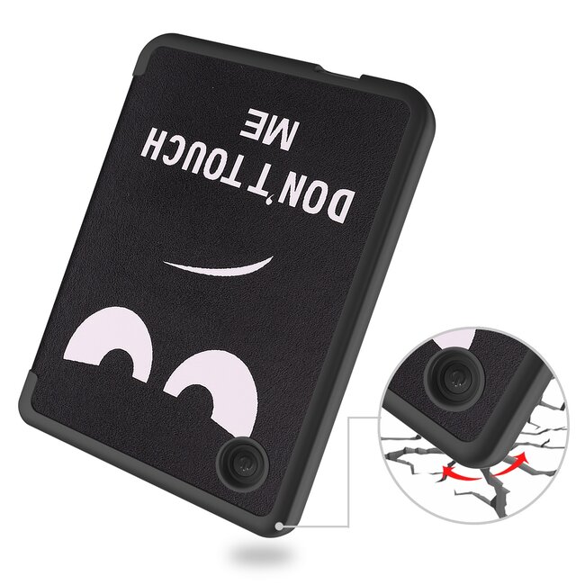 E-reader Hoes geschikt voor Kobo Clara 2E - Sleepcover - Tri-Fold Book Case - Auto/Wake functie - Magnetische sluiting - Don't Touch Me