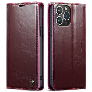 CaseMe CaseMe - Telefoonhoesje geschikt voor Apple iPhone 14 Pro - Flip Wallet Case - Rood