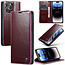 CaseMe - Telefoonhoesje geschikt voor Apple iPhone 14 Pro Max - Flip Wallet Case -  Magneetsluiting - Rood