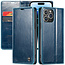 CaseMe - Telefoonhoesje geschikt voor Apple iPhone 14 Pro Max - Flip Wallet Case -  Magneetsluiting - Blauw