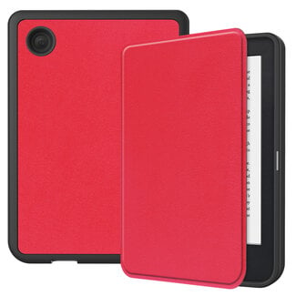 Case2go E-reader Hoes geschikt voor Kobo Clara 2E - Sleepcover - Tri-Fold Book Case - Auto/Wake functie - Magnetische sluiting - Rood