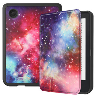 Case2go E-reader Hoes geschikt voor Kobo Clara 2E - Sleepcover - Tri-Fold Book Case - Auto/Wake functie - Magnetische sluiting - Galaxy