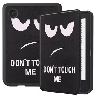 Case2go E-reader Hoes geschikt voor Kobo Clara 2E - Sleepcover - Tri-Fold Book Case - Auto/Wake functie - Magnetische sluiting - Don't Touch Me