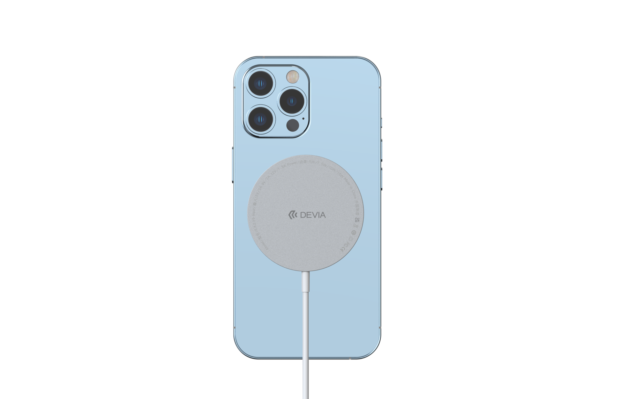 Middelen Keel cowboy Devia Wireless Charger - Draadloze Oplader geschikt voor Samsung en Apple -  Magnetische Snellader 15W - Wit | Case2go.nl