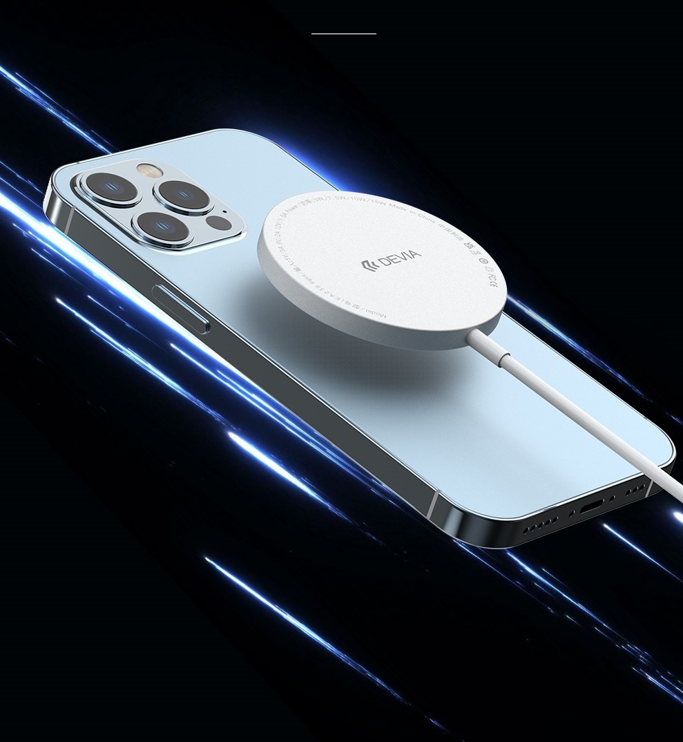 Etna Gepland verklaren Devia Wireless Charger - Draadloze Oplader geschikt voor Samsung en Apple -  Magnetische Snellader 15W - Wit | Case2go.nl